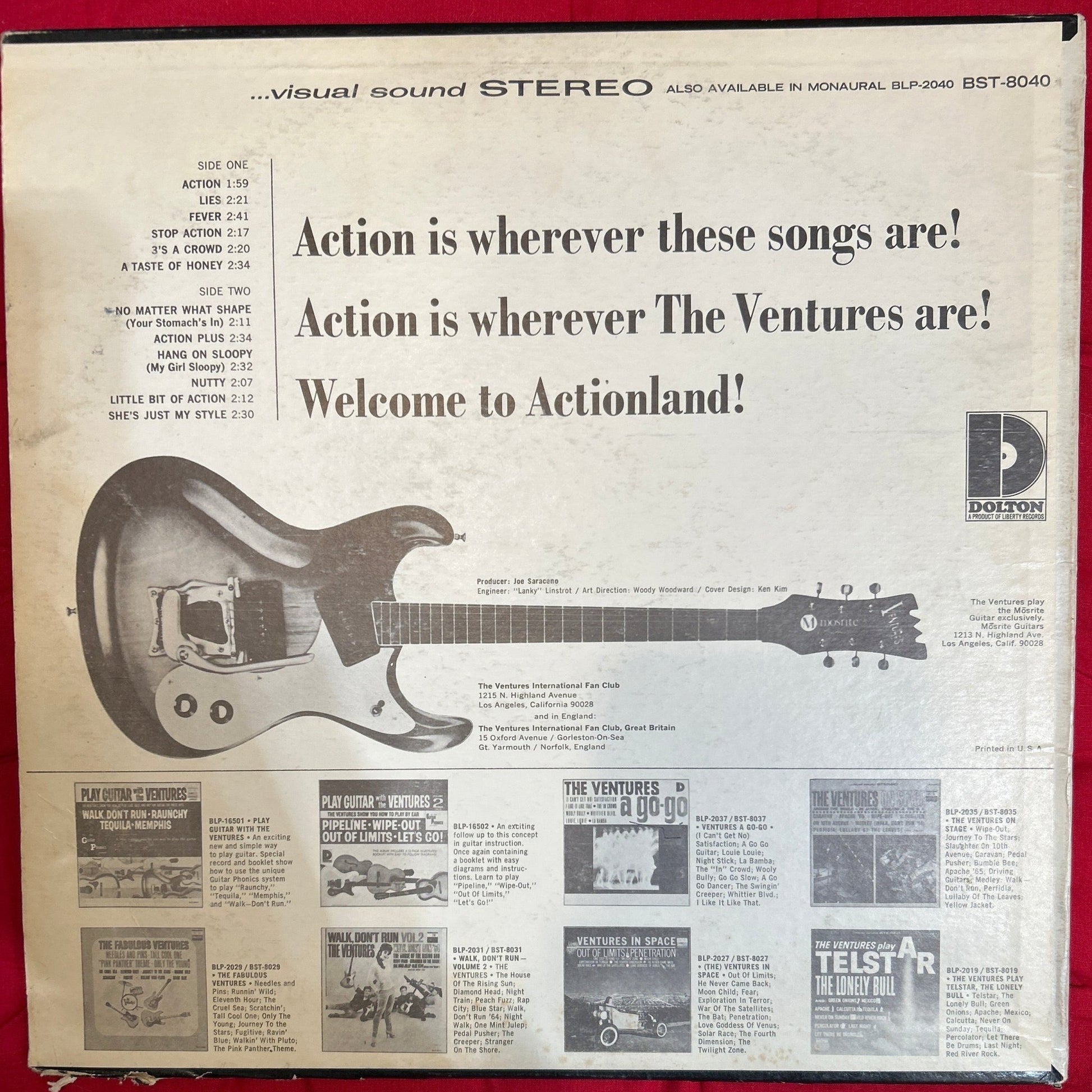 LP The Ventures ‎– Where The Action Is 2ª Mano - DISCOS NAKASHA