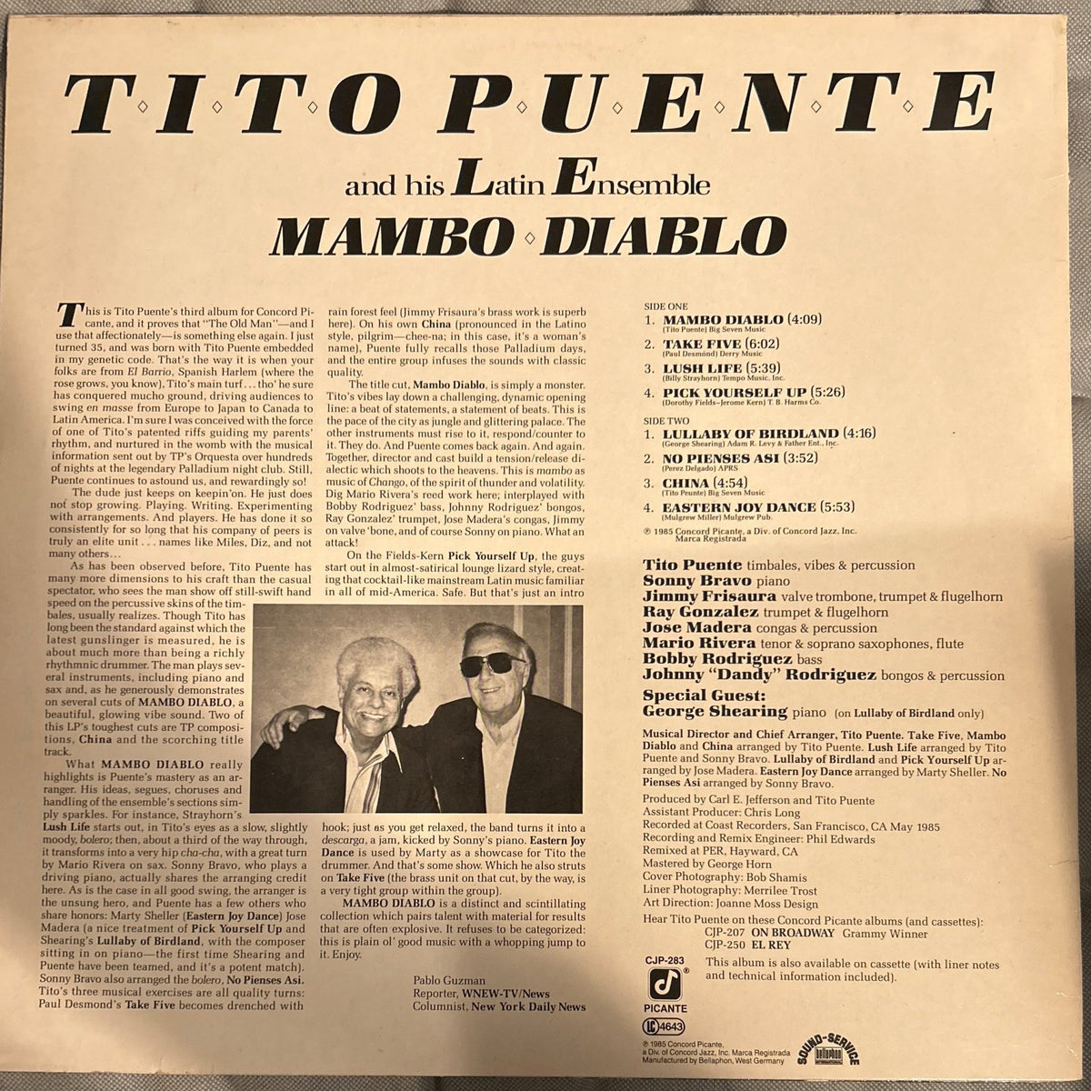 George Mambo LP Tito Puente And His Latin Ensemble With Special Guest George Sheari ...