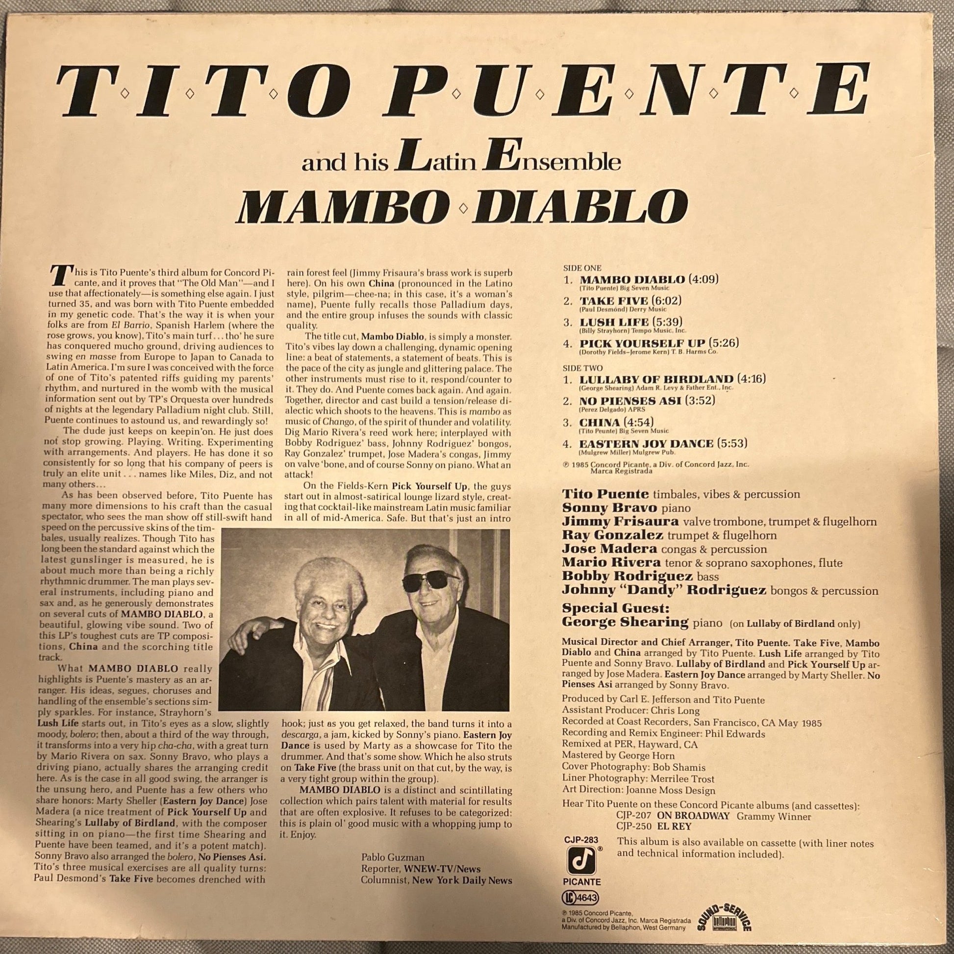 LP Tito Puente And His Latin Ensemble With Special Guest George Shearing ‎– Mambo Diablo 2ª Mano - DISCOS NAKASHA
