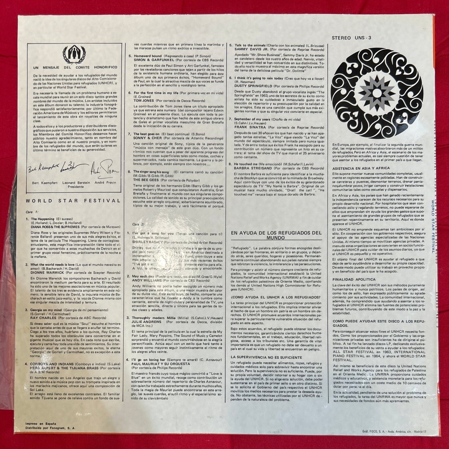 LP V/A ‎‎– World Star Festival - Ayuda A Los Refugiados Del Mundo 2ª Mano (Producto exclusivo recogida en tienda) - DISCOS NAKASHA