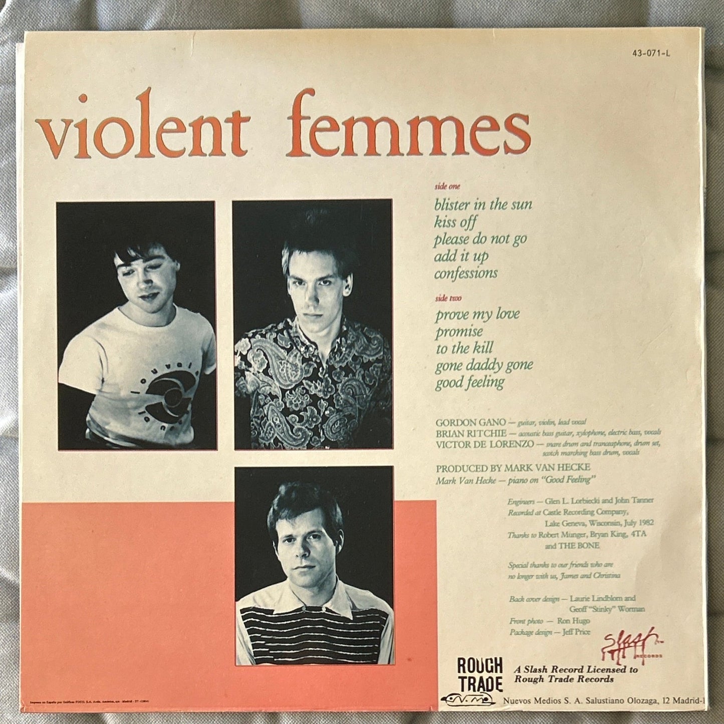 LP Violent Femmes – Violent Femmes 2ª Mano - DISCOS NAKASHA
