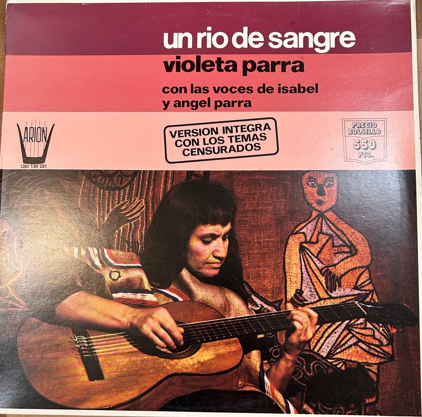 LP Violeta Parra Con Isabel Y Angel Parra ‎– Un Rio De Sangre 2ª Mano - DISCOS NAKASHA