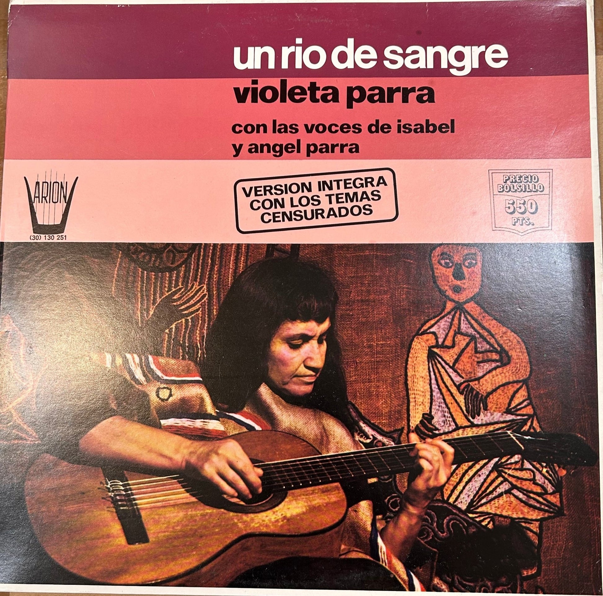 LP Violeta Parra Con Isabel Y Angel Parra ‎– Un Rio De Sangre 2ª Mano - DISCOS NAKASHA