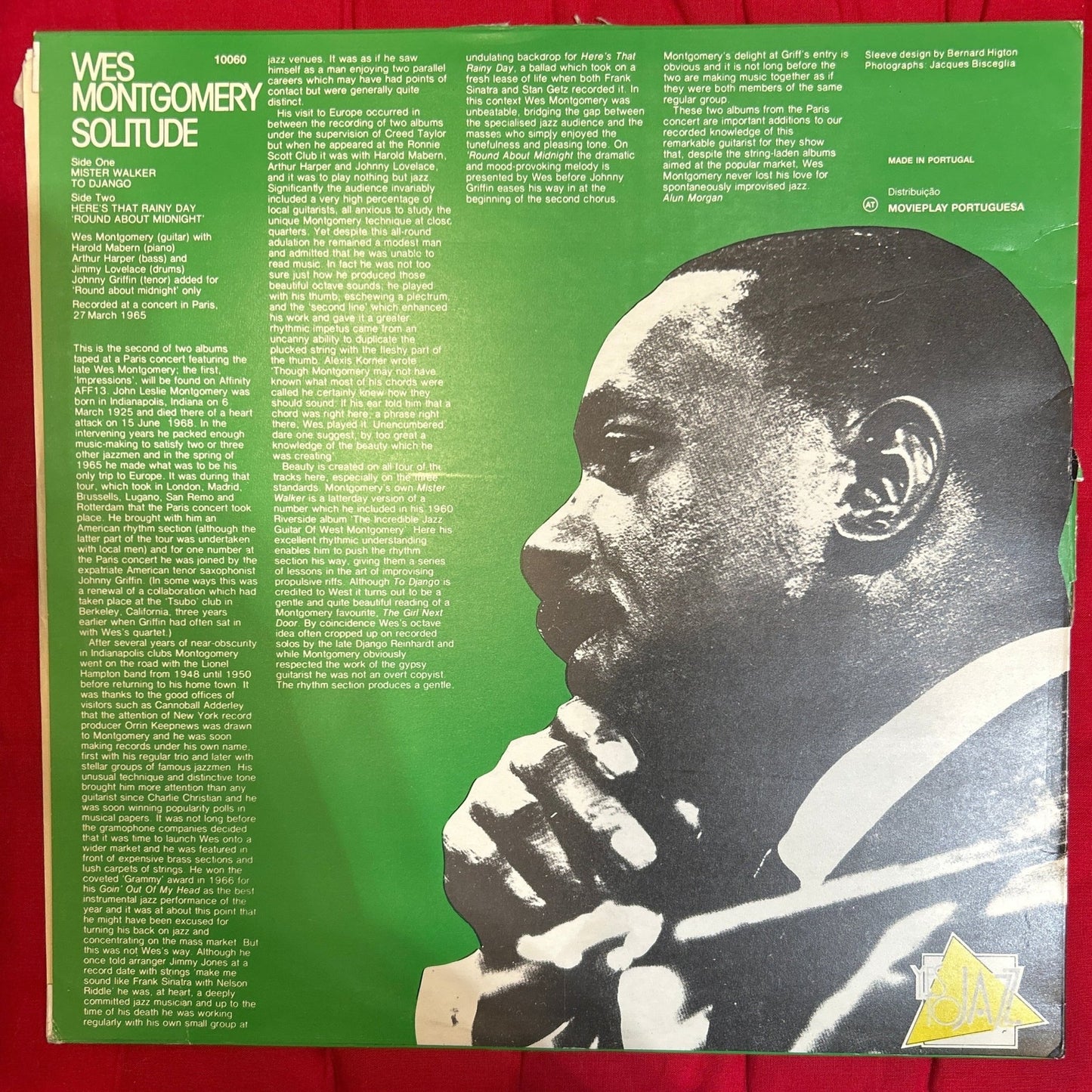 LP Wes Montgomery ‎– Solitude Ed. Portuguesa 2ª Mano - DISCOS NAKASHA