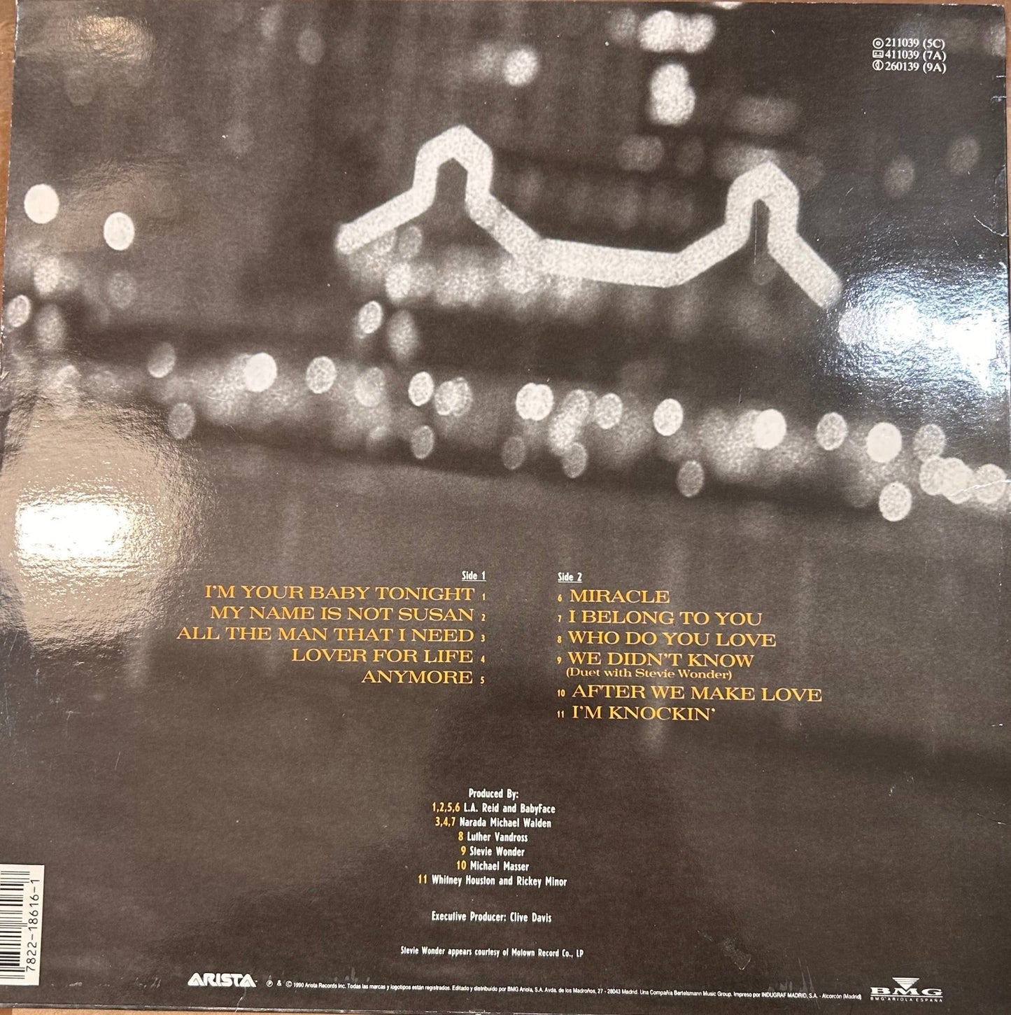 LP Whitney Houston ‎– I'm Your Baby Tonight 2ª Mano - DISCOS NAKASHA