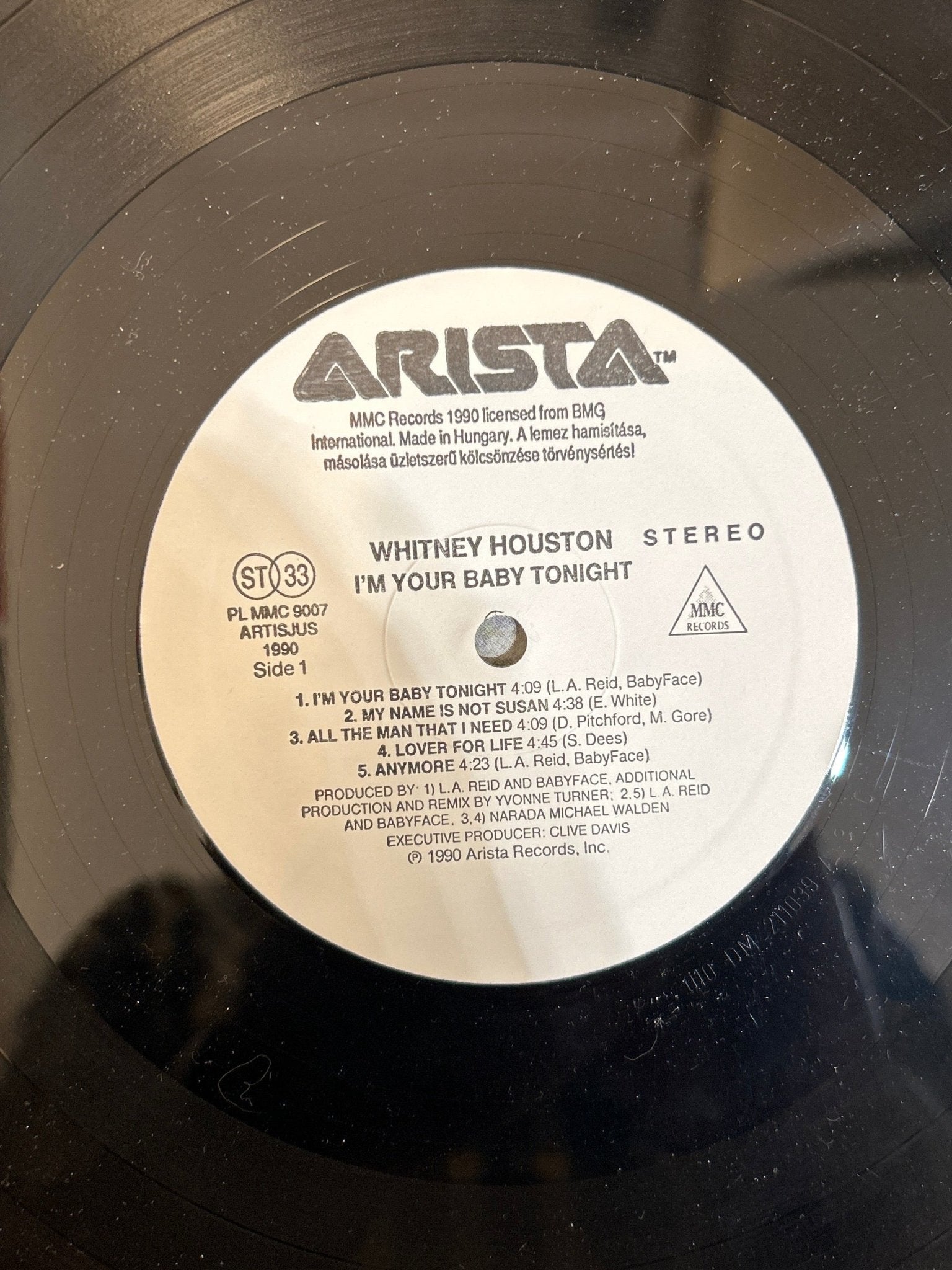 LP Whitney Houston ‎– I'm Your Baby Tonight Ed. Hungara 2ª Mano - DISCOS NAKASHA