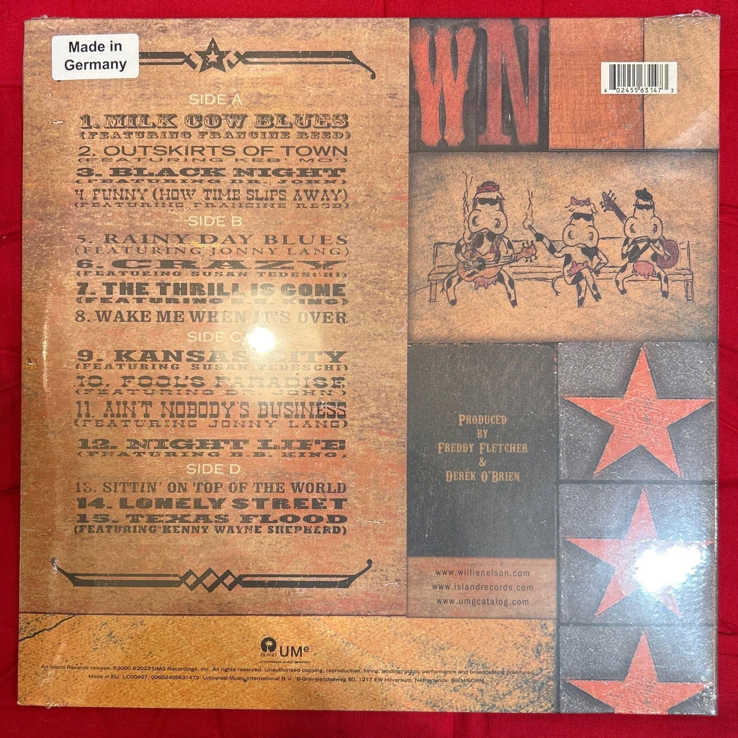 LP Willie Nelson – Milk Cow Blues Nuevo precintado - DISCOS NAKASHA