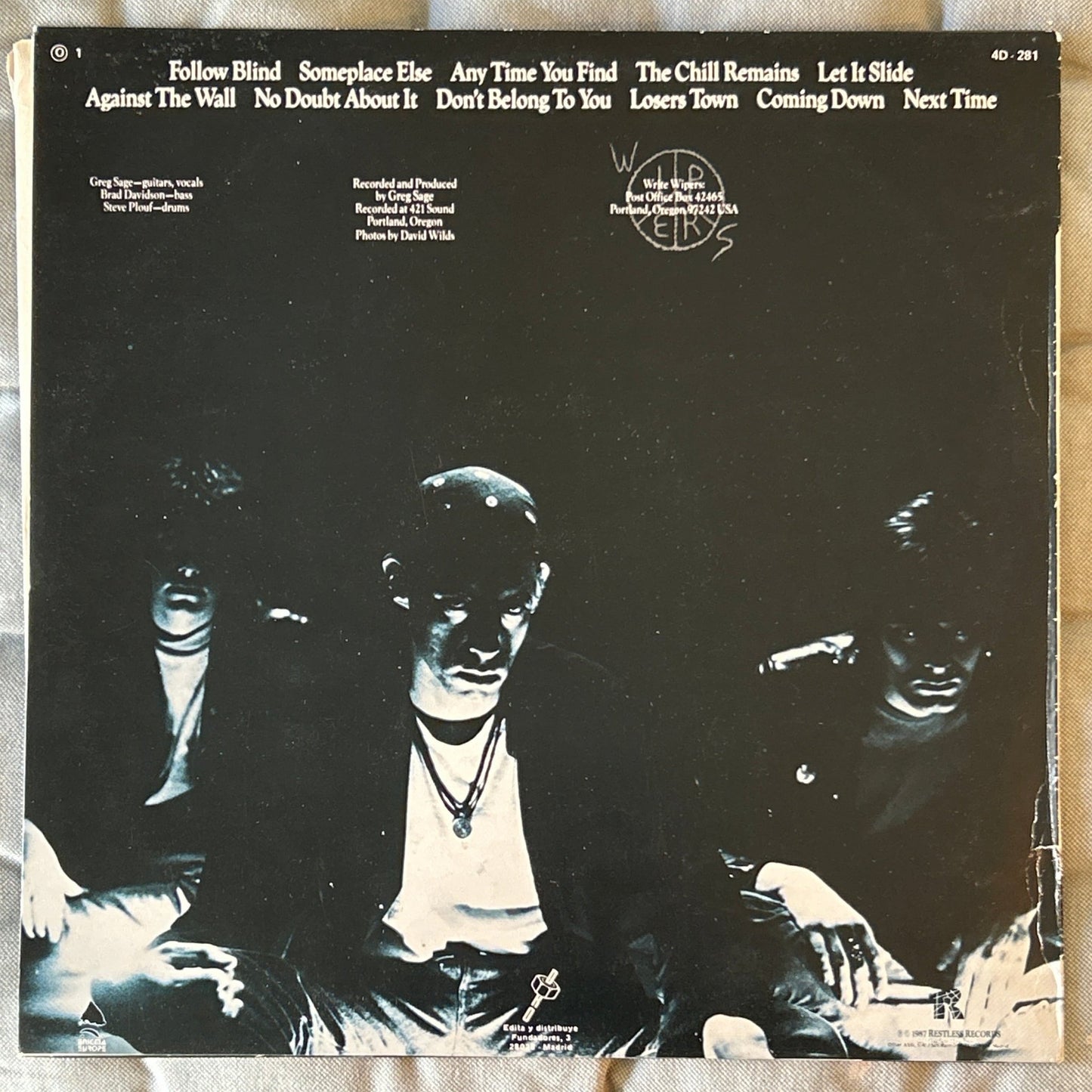 LP Wipers ‎– Follow Blind 2ª mano - DISCOS NAKASHA