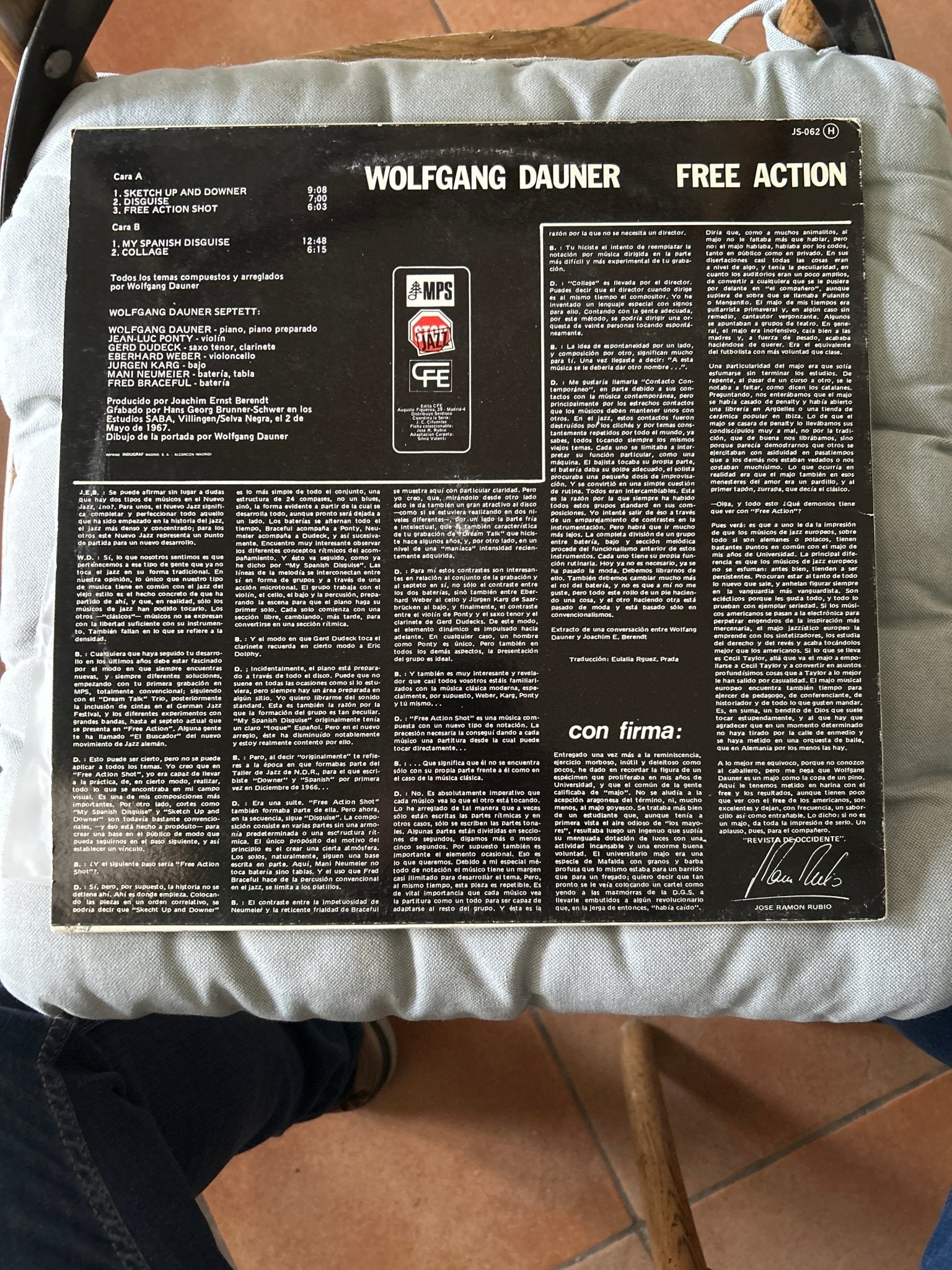 LP Wolfgang Dauner ‎– Free Action 2ª Mano - DISCOS NAKASHA