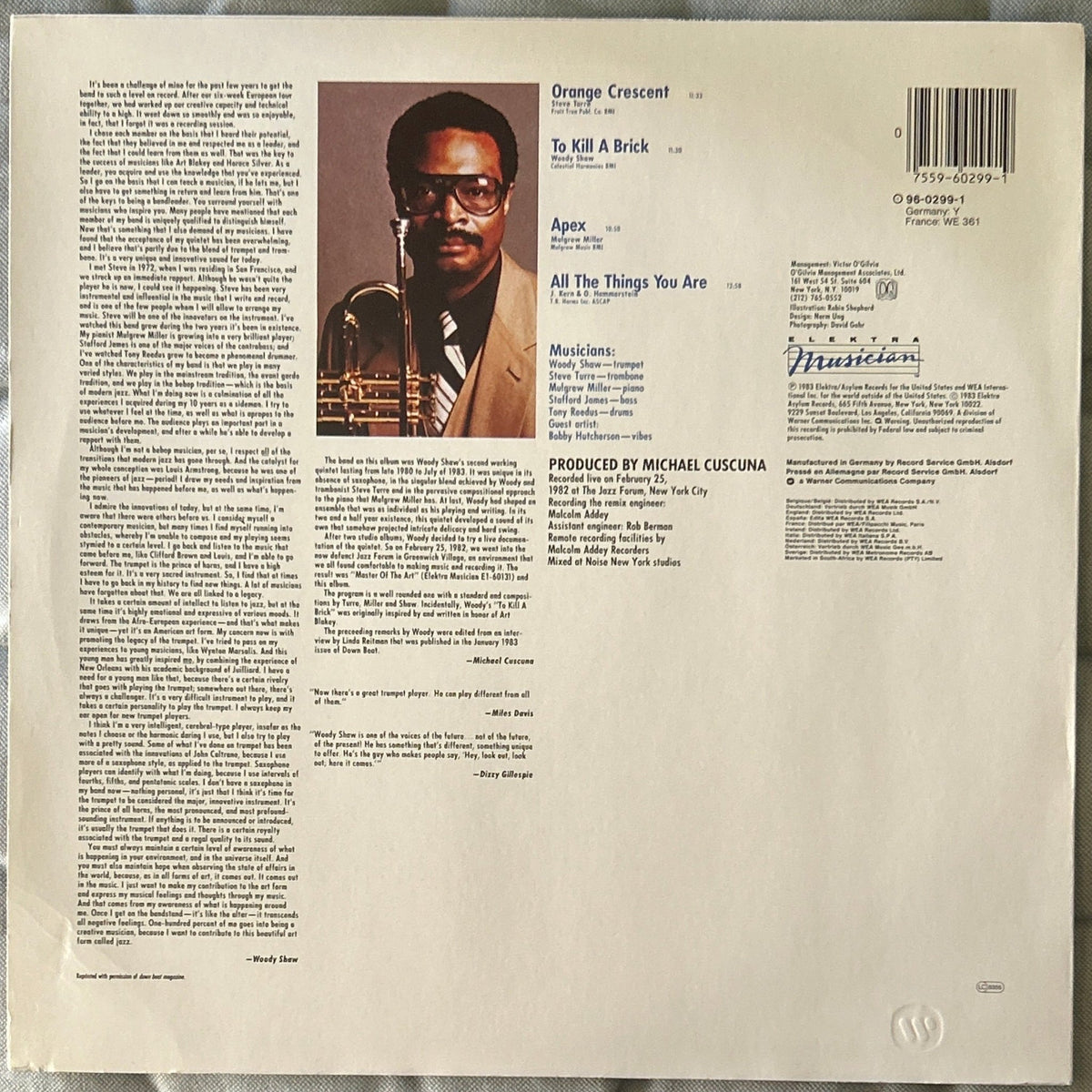 LP Woody Shaw ‎– Night Music 2ª Mano - DISCOS NAKASHA