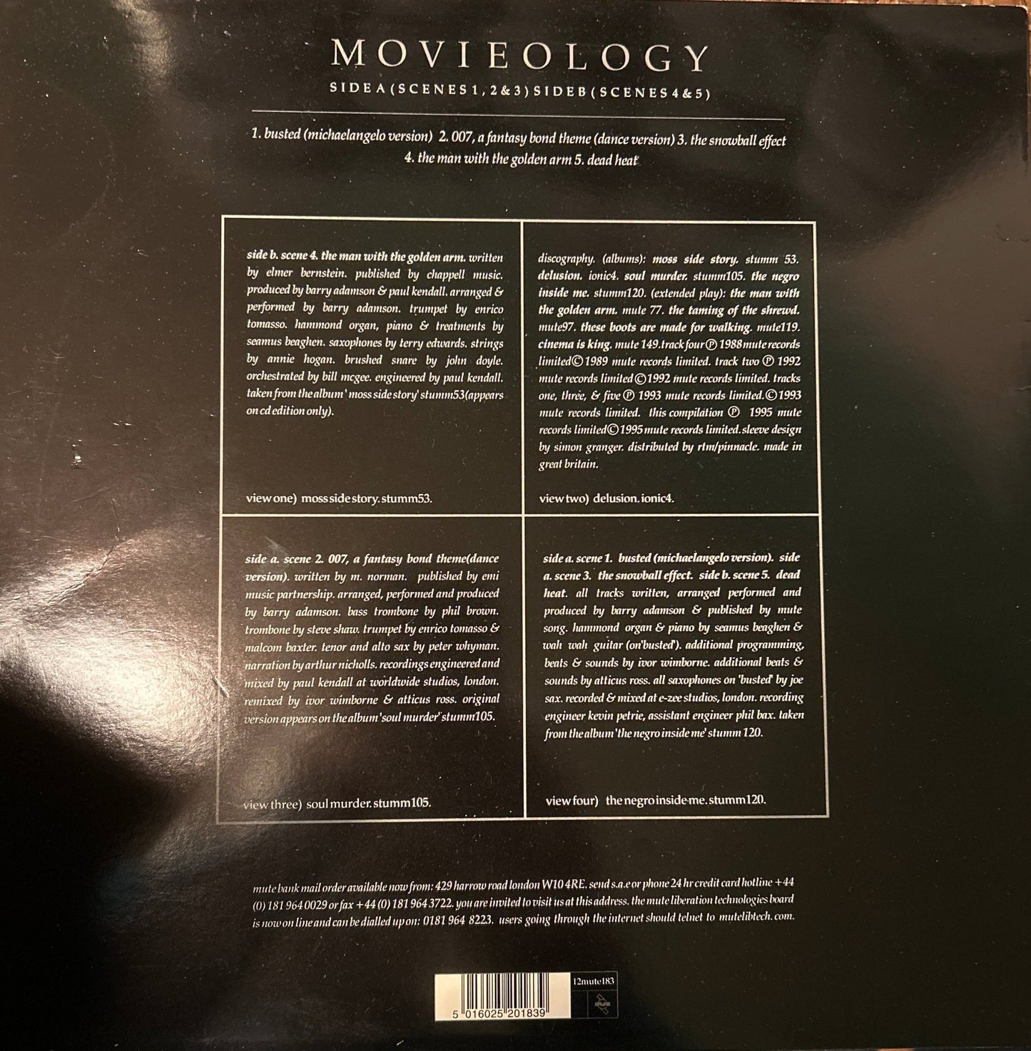 MAXISINGLE Barry Adamson ‎– Movieology 2ª Mano - DISCOS NAKASHA