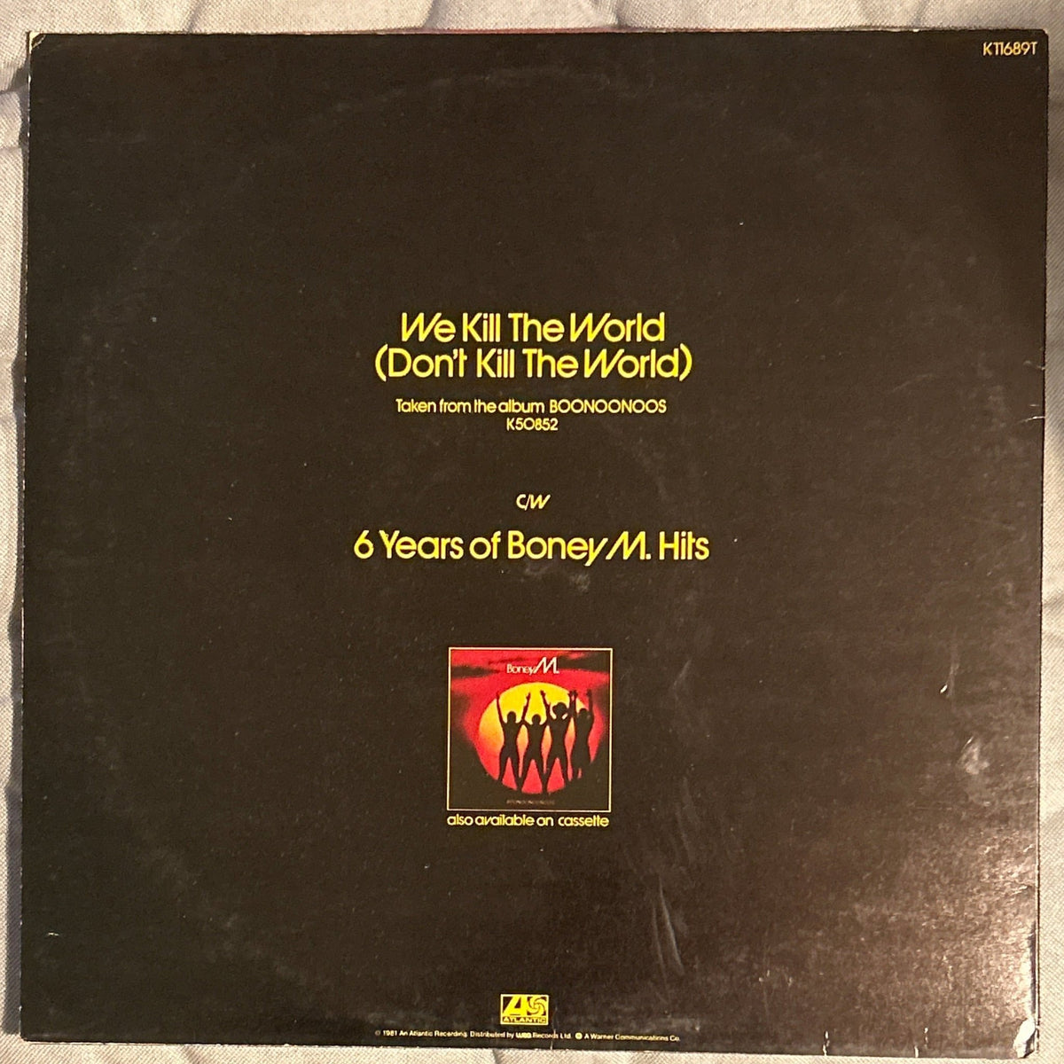 MAXISINGLE Boney M. ‎– We Kill The World (Don't Kill The World) 2ª Mano - DISCOS NAKASHA