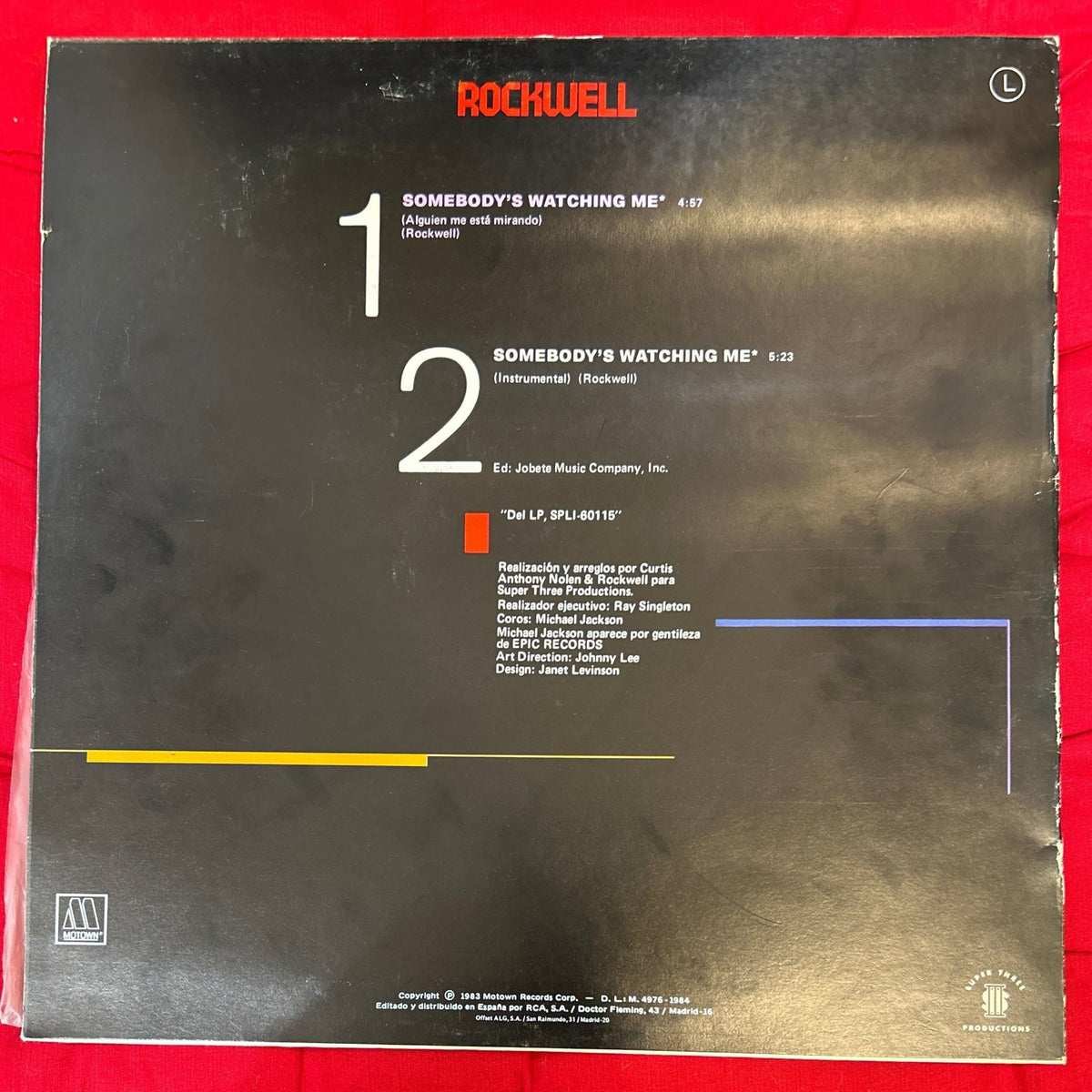 MAXISINGLE Rockwell ‎– Somebody's Watching Me = Alguien Me Esta Mirando 2ª Mano - DISCOS NAKASHA