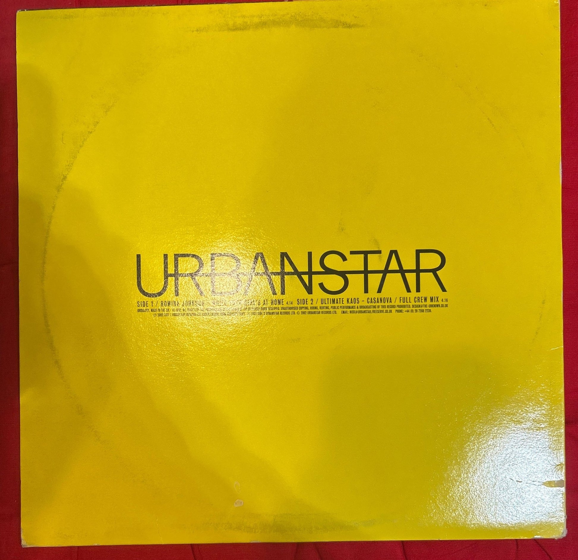 MAXISINGLE Romina Johnson / Ultimate Kaos – Urbanstars - DJ Sampler 1 2ª Mano - DISCOS NAKASHA