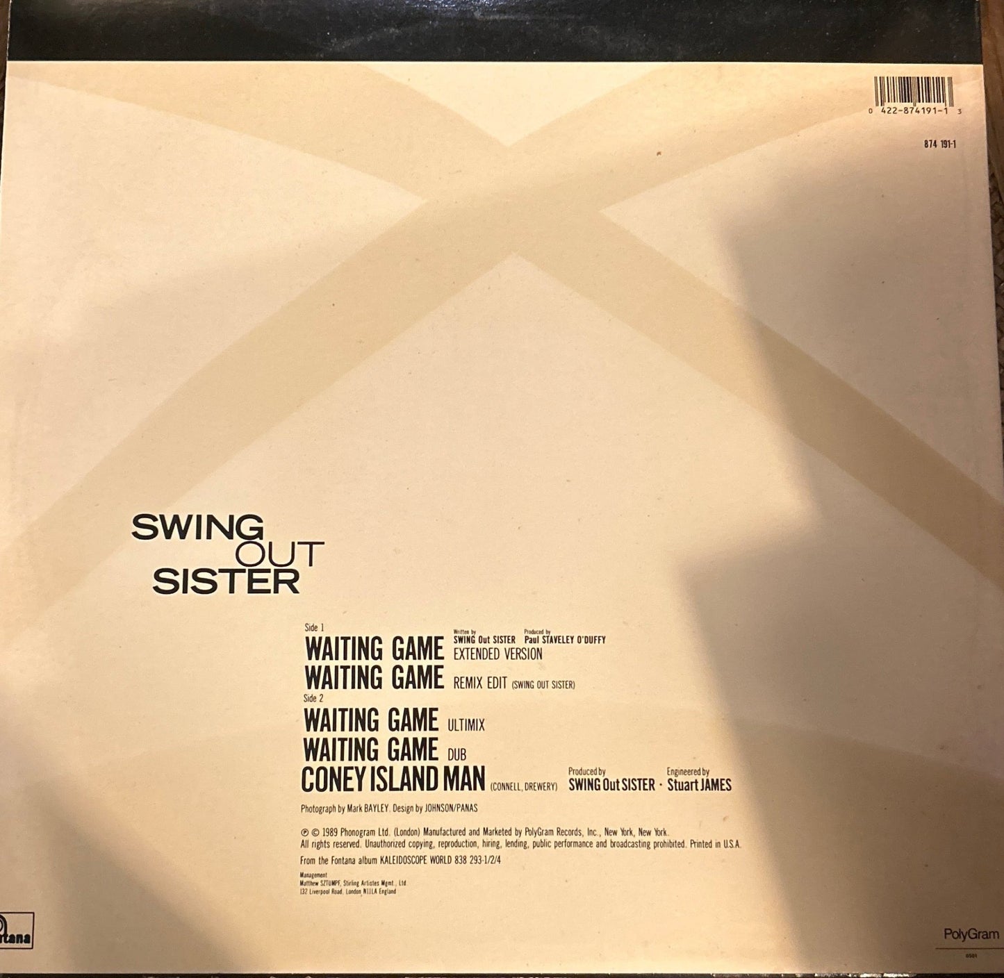 MAXISINGLE Swing Out Sister ‎– Waiting Game 2ª Mano - DISCOS NAKASHA
