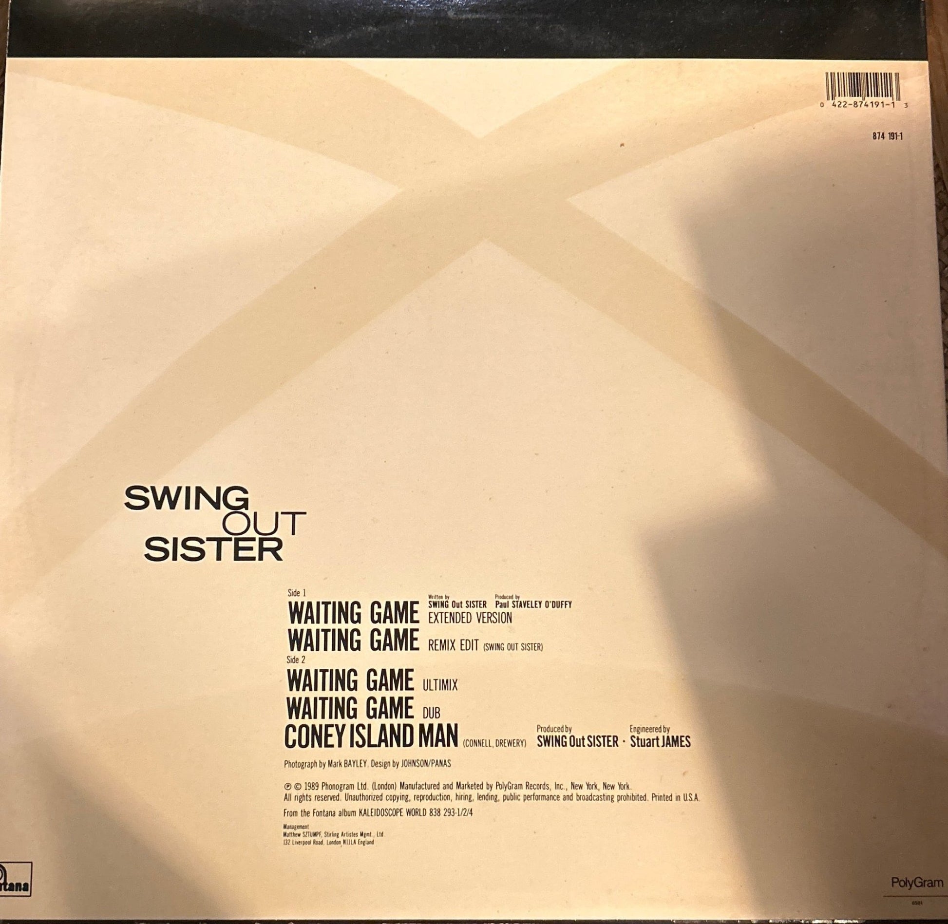 MAXISINGLE Swing Out Sister ‎– Waiting Game 2ª Mano - DISCOS NAKASHA