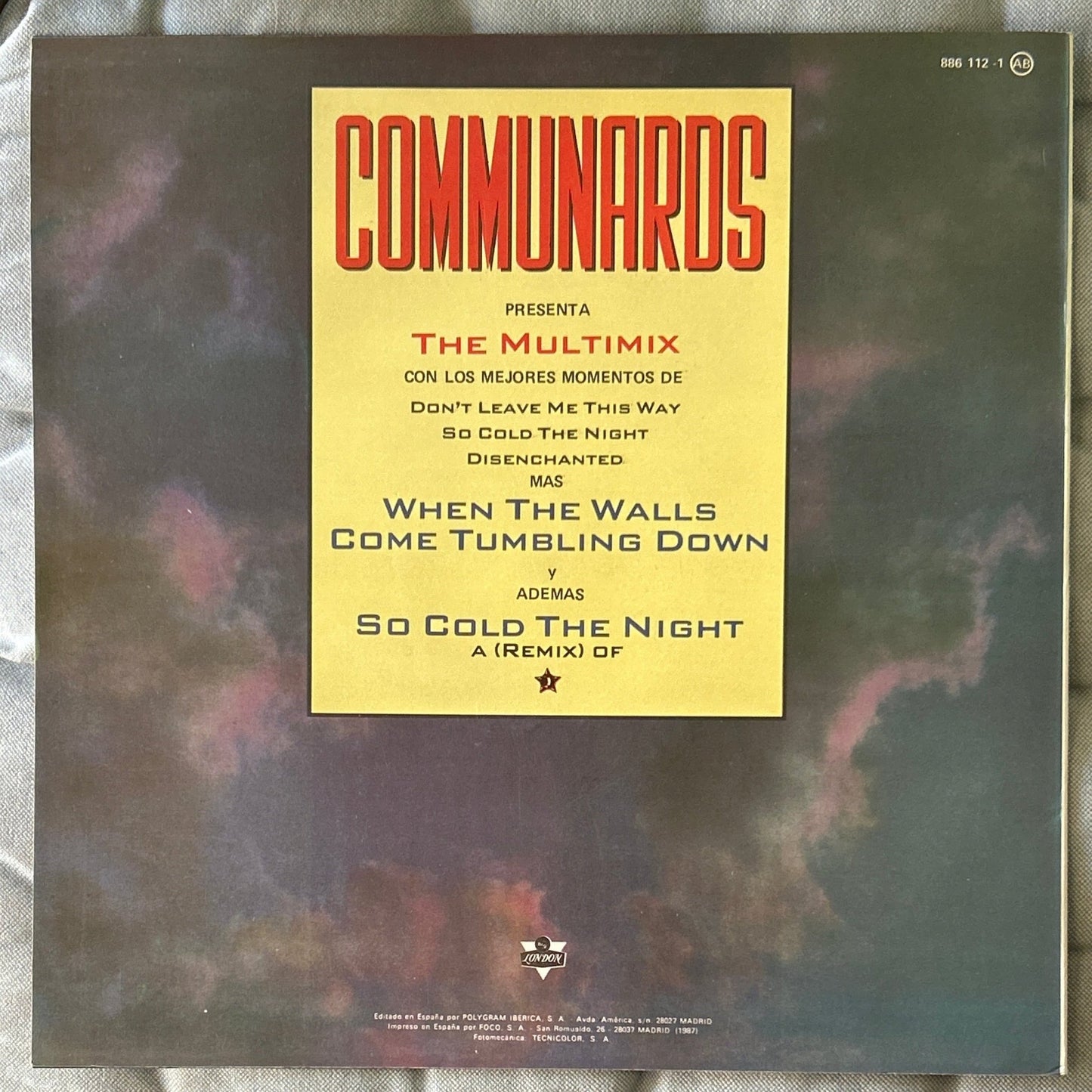 MAXISINGLE The Communards ‎– The Multimix / So Cold The Night 2ª Mano (Producto exclusivo recogida en tienda) - DISCOS NAKASHA