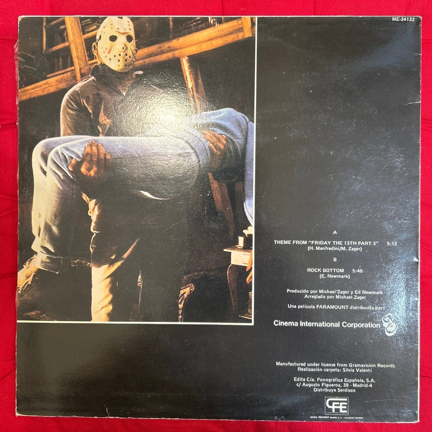 MAXISINGLE The Michael Zager Band ‎– Theme From Friday The 13th Part 3 2ª Mano - DISCOS NAKASHA