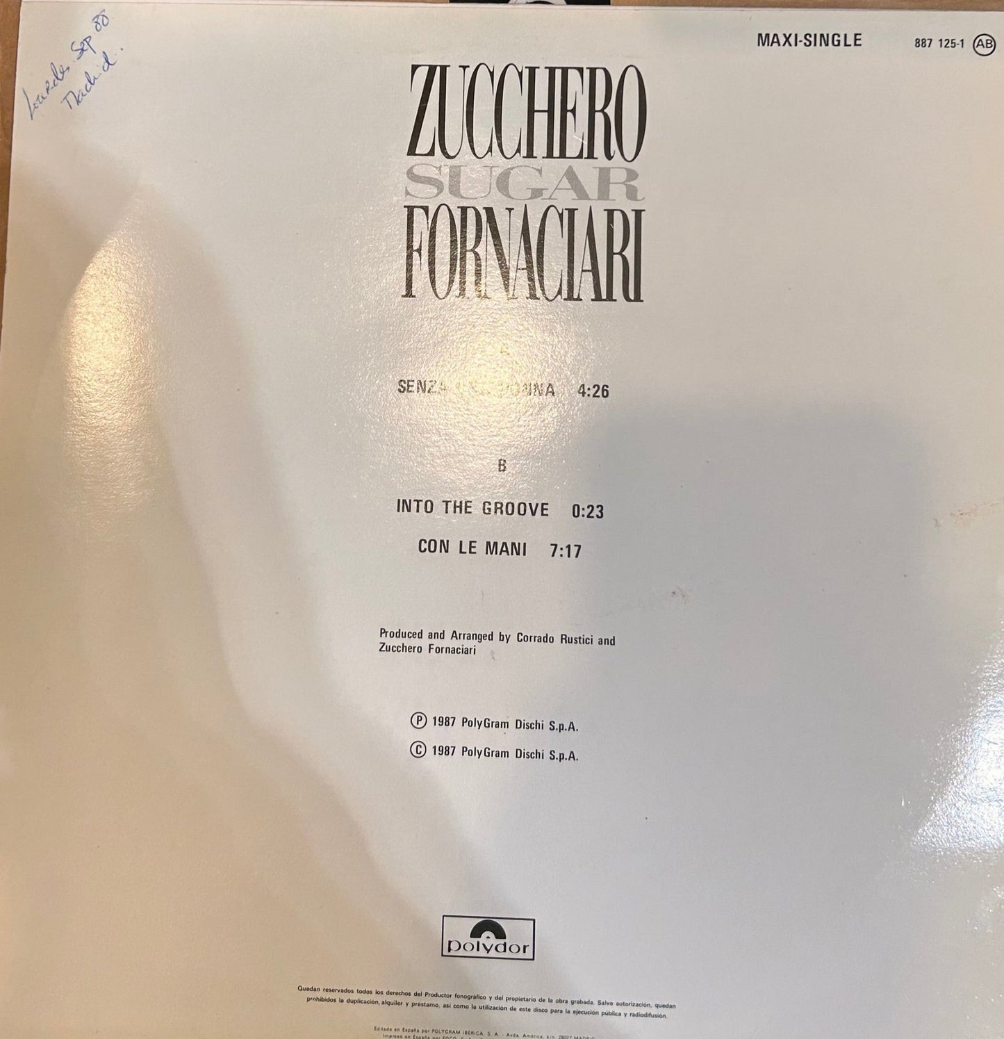 MAXISINGLE Zucchero Sugar Fornaciari ‎– Senza Una Donna 2ª Mano - DISCOS NAKASHA