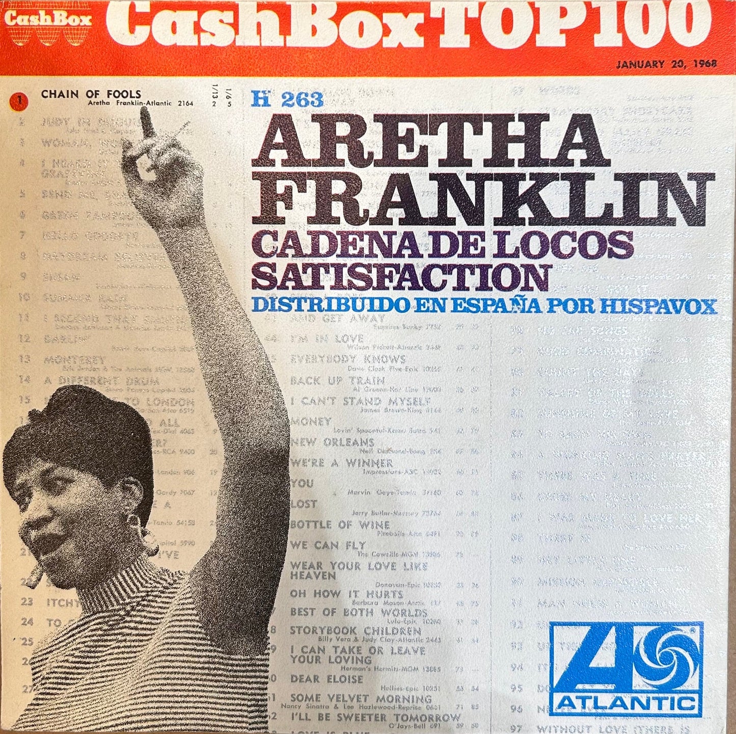 SINGLE Aretha Franklin ‎– Cadena De Locos / Satisfaction 2ª Mano - DISCOS NAKASHA