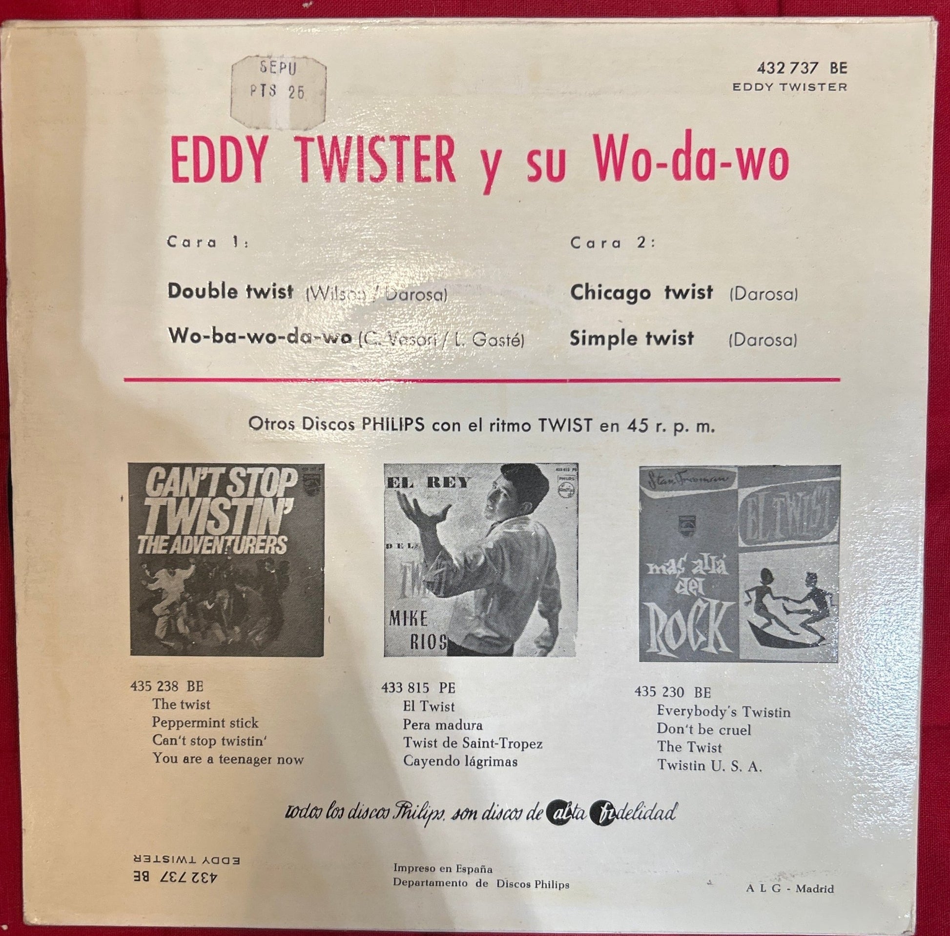 SINGLE Eddy Twister Y Su Wo - Da - Wo* ‎– Double Twist 2ª mano - DISCOS NAKASHA