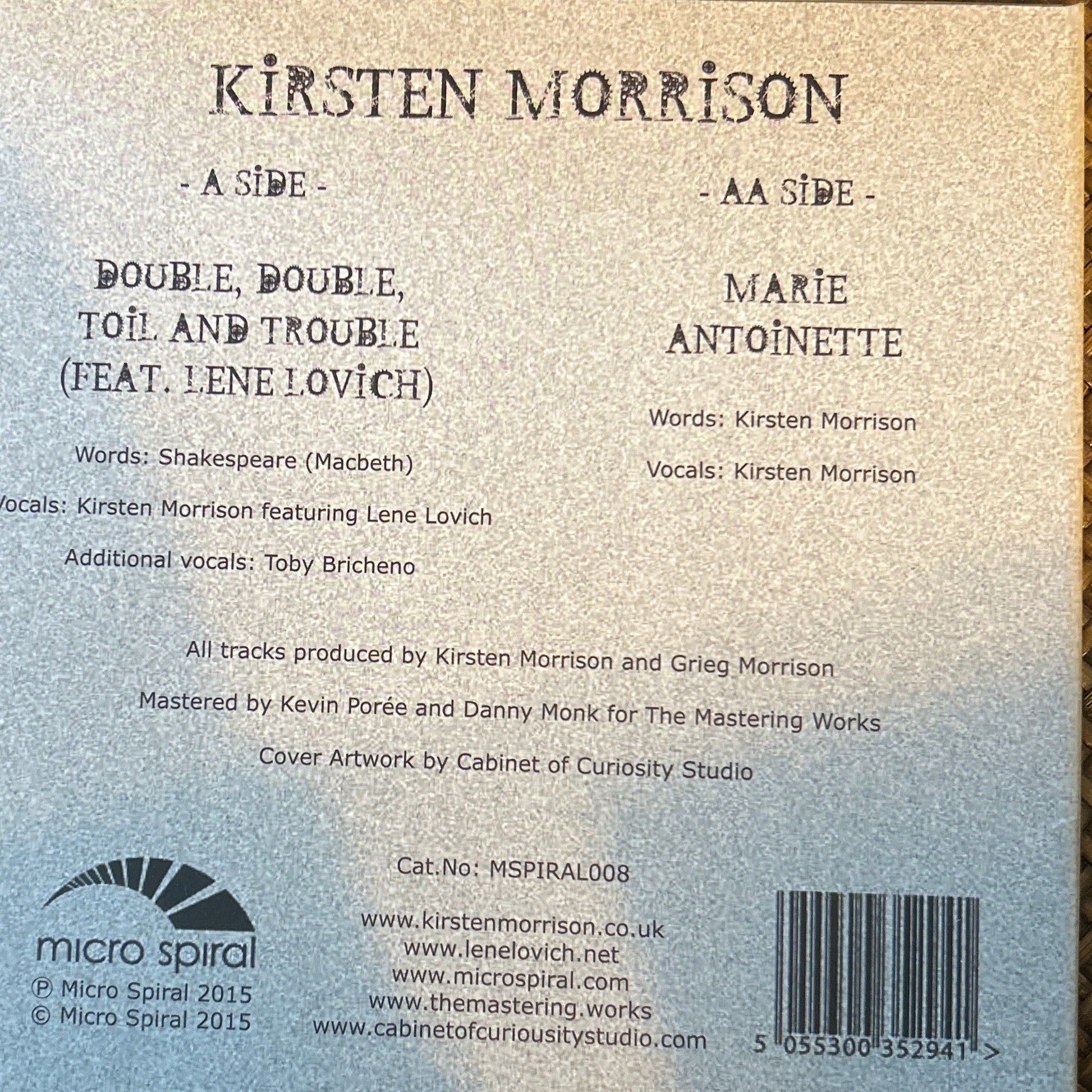 SINGLE Kirsten Morrison – Double, Double, Toil And Trouble 2ª Mano - DISCOS NAKASHA