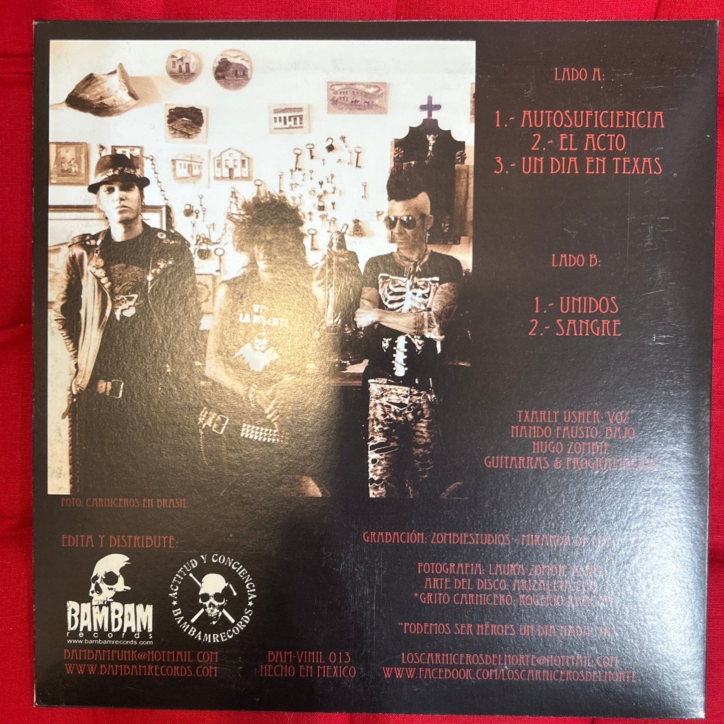 SINGLE Los Carniceros Del Norte ‎– Parálisis Permanente "Tributo" Ed. Mejicana 2ª Mano - DISCOS NAKASHA