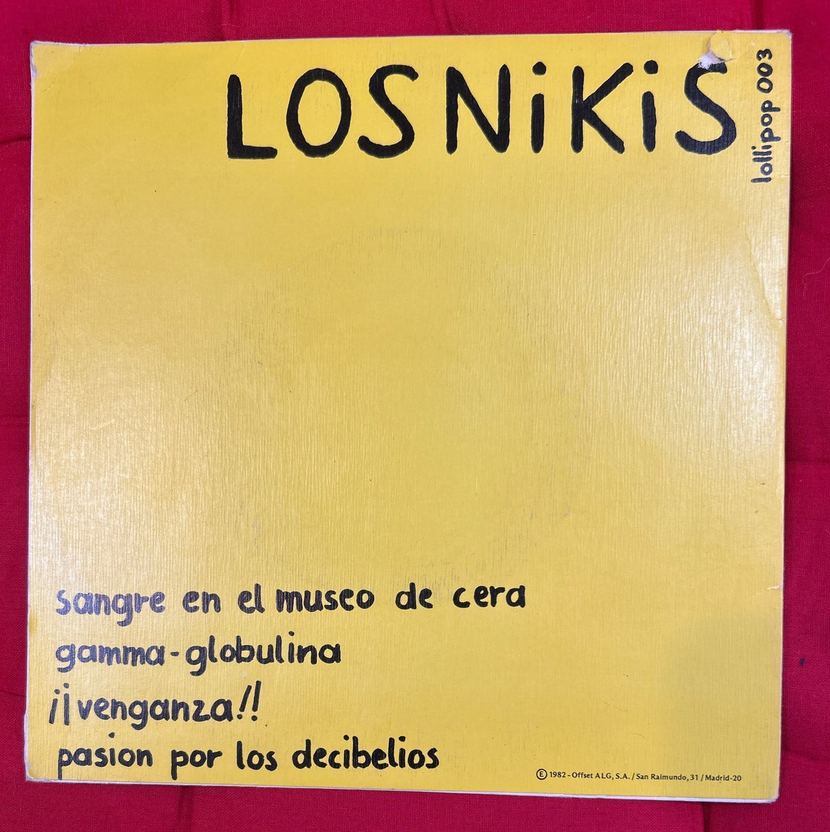SINGLE Los Nikis ‎– Sangre En El Museo De Cera 2ª Mano - DISCOS NAKASHA