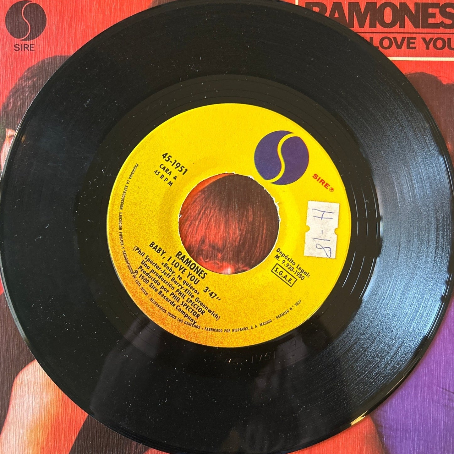 SINGLE Ramones ‎– Baby, I Love You 2ª Mano - DISCOS NAKASHA