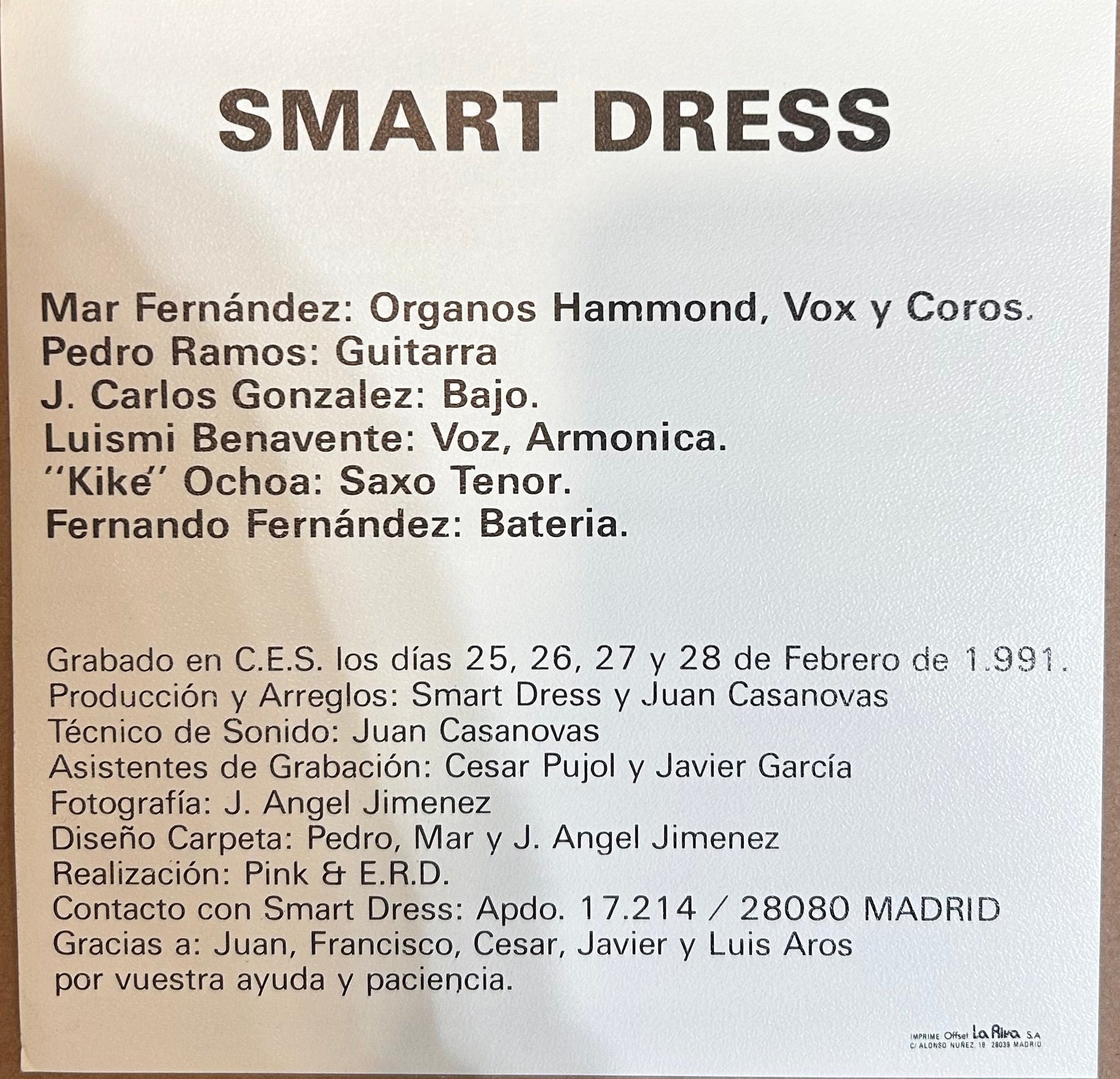 SINGLE Smart Dress ‎– Más De Un Millón 2ª Mano - DISCOS NAKASHA