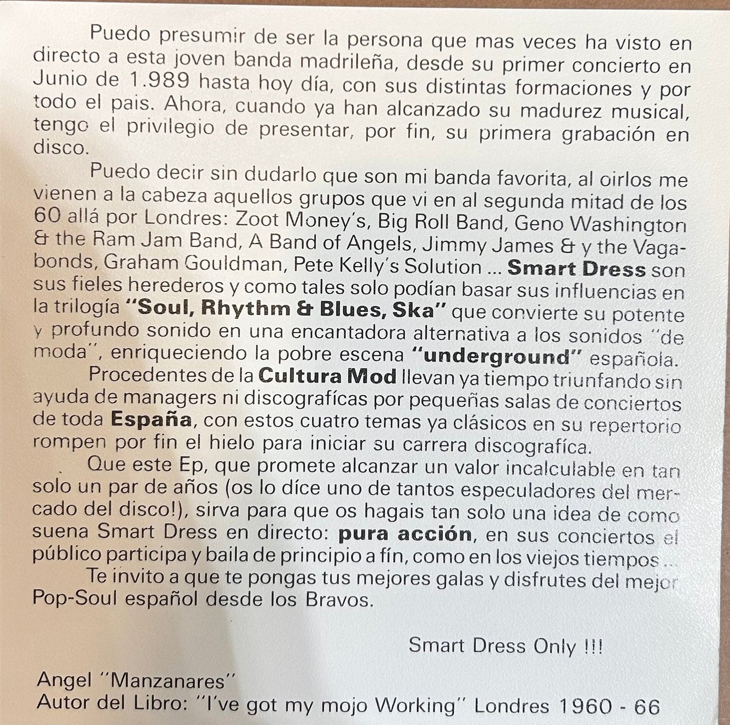 SINGLE Smart Dress ‎– Más De Un Millón 2ª Mano - DISCOS NAKASHA