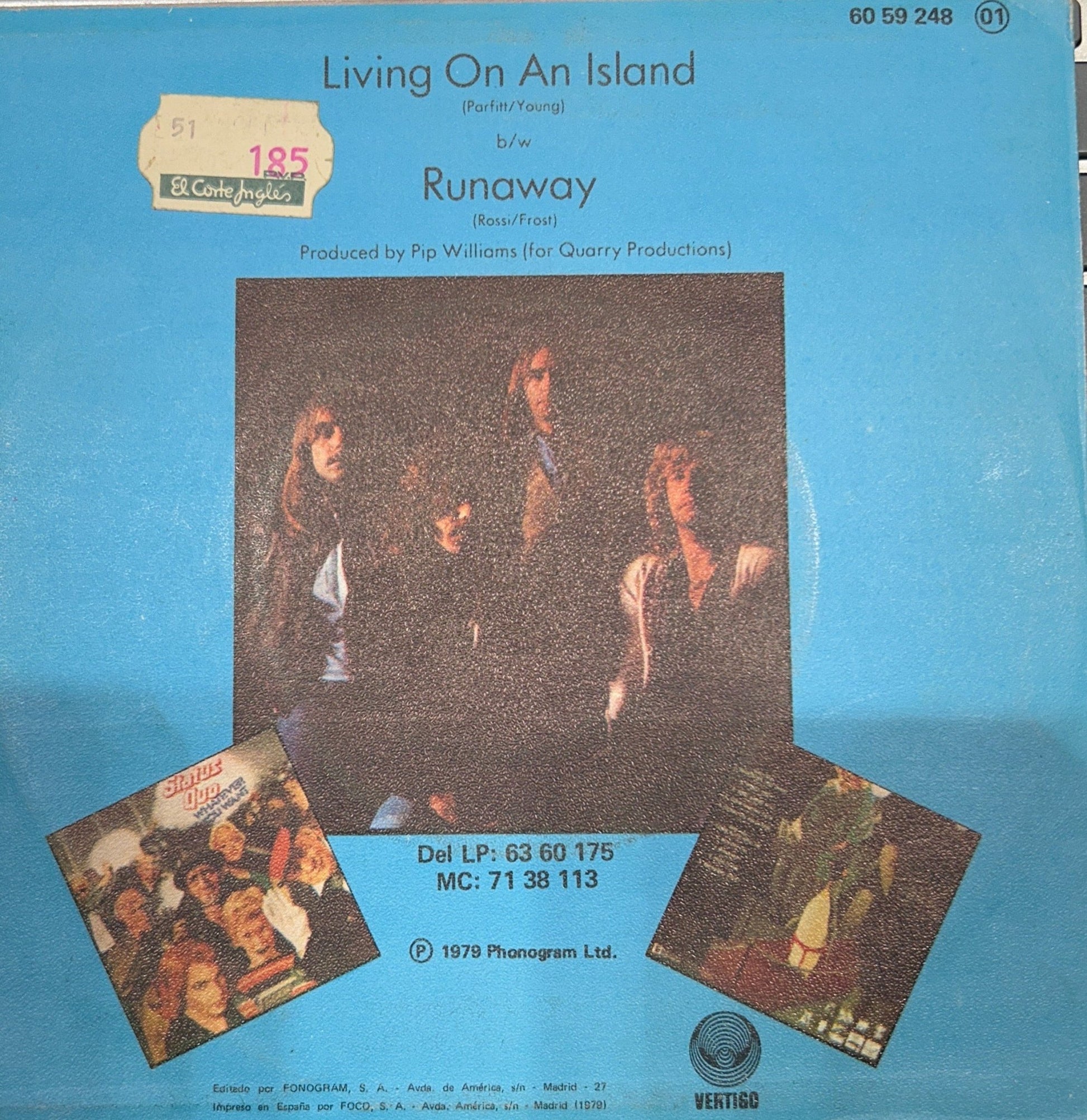 SINGLE Status Quo ‎– Living On An Island 2ª mano (Producto exclusivo recogida en tienda) - DISCOS NAKASHA