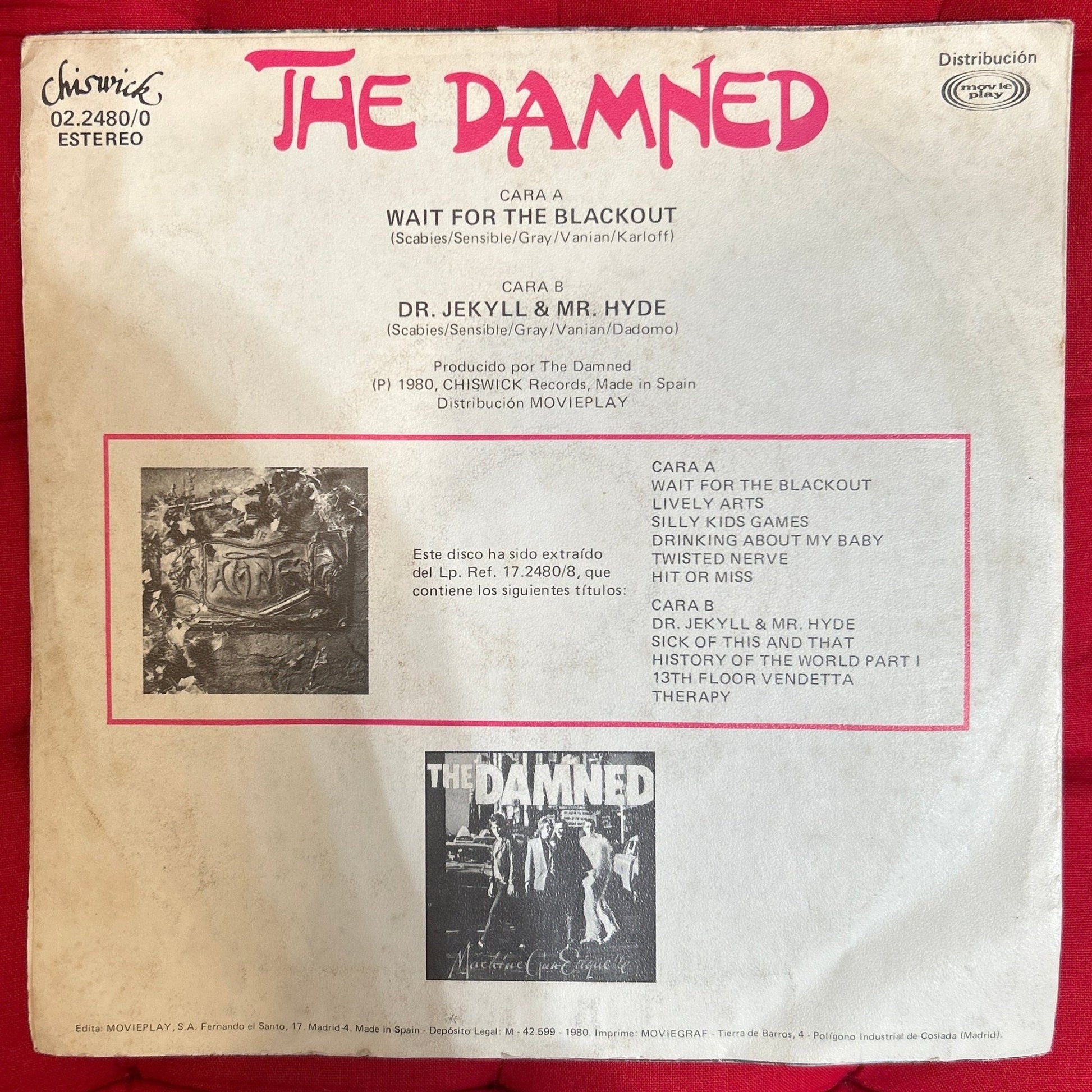 SINGLE The Damned ‎– Wait For The Blackout 2ª Mano - DISCOS NAKASHA